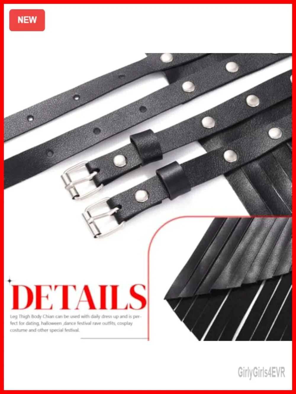 Fringe Belt PU Leather Alloy Western Cowgirl Rave Accessory